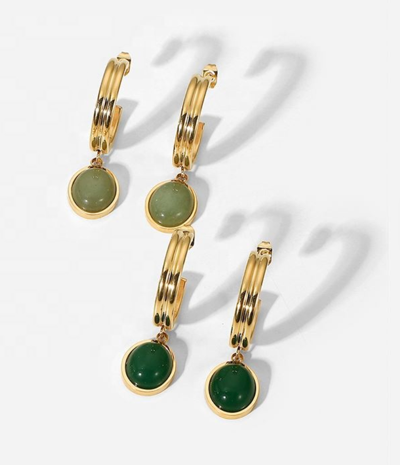 Boucles d'oreilles en Jade